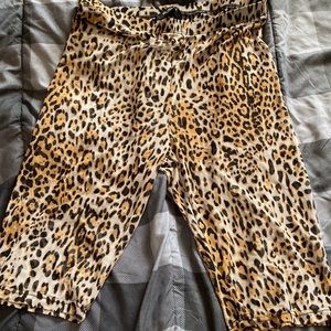 See-through cheetah print biker shorts